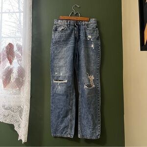 Fashion nova distressed denim straight leg